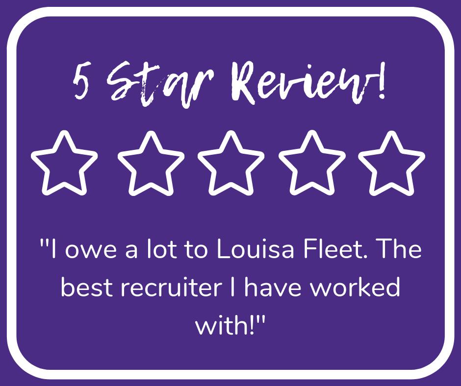 LouisaFleet's tweet photo. What a fantastic review from a candidate we have recently placed! All of our reviews can be seen here https://t.co/eKaeINvTJk #review #feedback #googlemybusiness #louisafleetrecruitment #recruiterlife #rdgukbusiness https://t.co/ew0T7ZhiL4