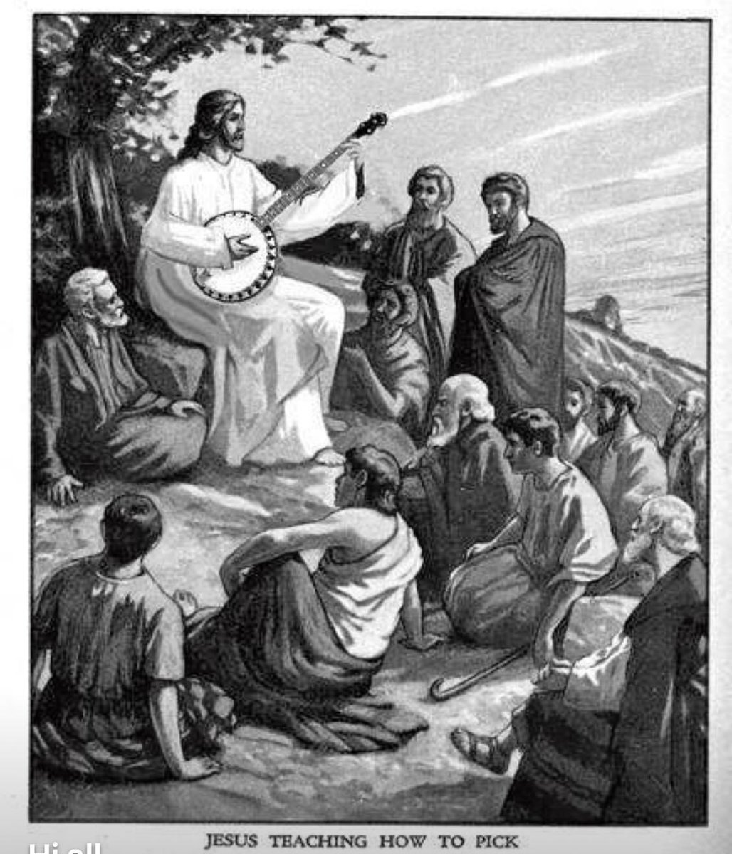 BigGray4's tweet photo. Jesus giving a blast of The Holy Land for the crowd at his weekly session at the Paramount of Olives ☘️🎶 @WeBanjo3 #ChrishtAlmighty #irishsession https://t.co/tIbnPswrwk