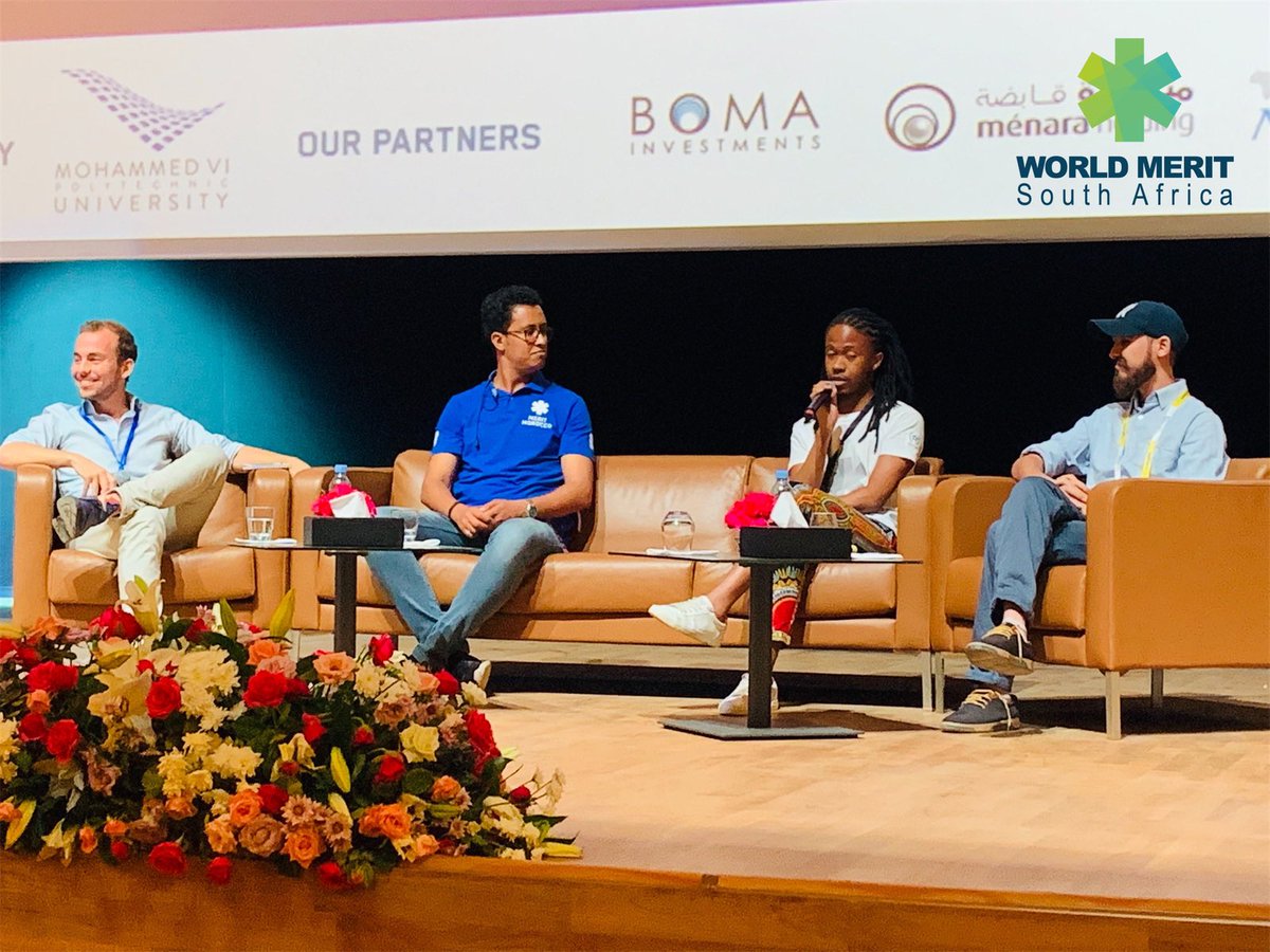 WorldMeritRSA's tweet photo. Panel discussion with @MtembuNtsika @LahmamiMohamed &amp; @AbdellahAouf on an appeal for world merit councils. 

#meritsummit2019 #MeritImpact #worldMeritMorocco #OcpImpact #worldmeritSA https://t.co/F81ssZXbNE