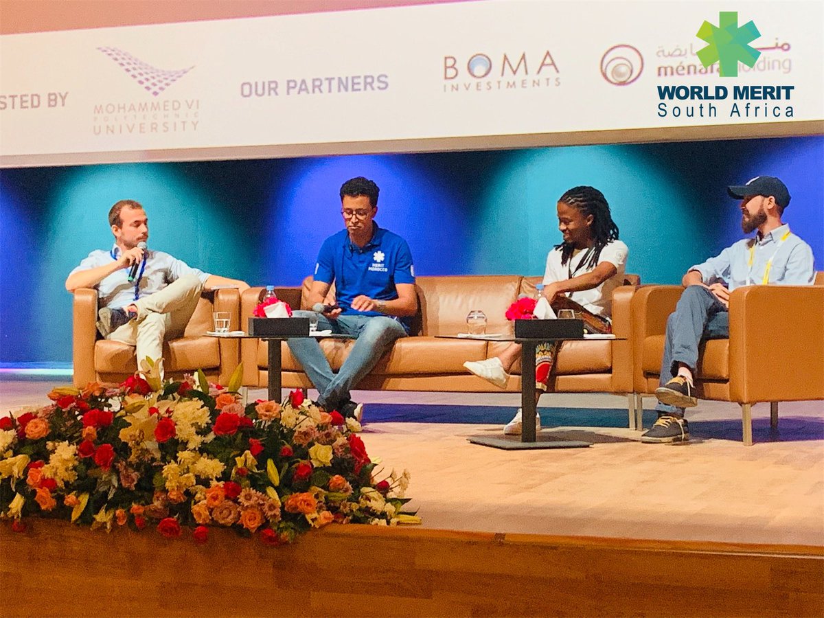 WorldMeritRSA's tweet photo. Panel discussion with @MtembuNtsika @LahmamiMohamed &amp; @AbdellahAouf on an appeal for world merit councils. 

#meritsummit2019 #MeritImpact #worldMeritMorocco #OcpImpact #worldmeritSA https://t.co/F81ssZXbNE