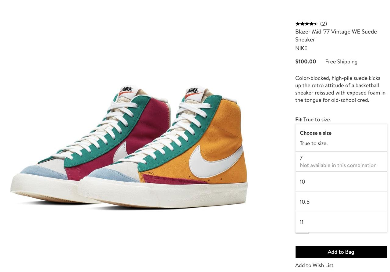 nike blazer mid 77 true to size