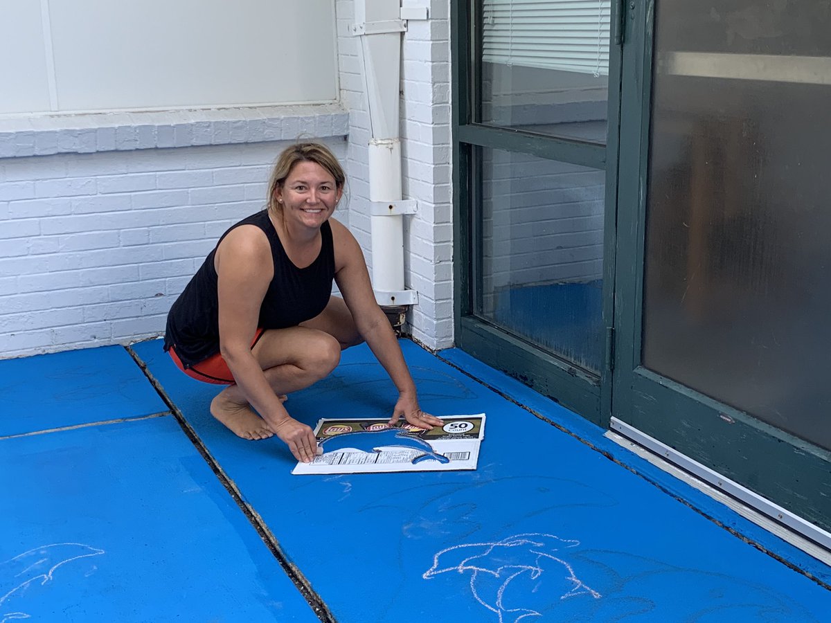 DeannaLeake's tweet photo. Mrs. Kim &amp; Mrs. Parker have been hard at work designing and painting our @CBElementary Marine Movement Path! Cannot wait to see our #CBSeaStars utilizing this courtyard #sensorypath for #movementbreaks this year! @CoachMaggieCBES @askewjulie @tsmarkley https://t.co/CQ82fEVoKk