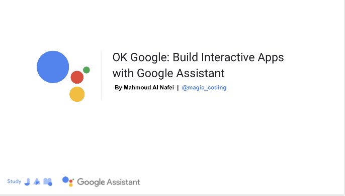 malnafai's tweet image. مرحباً يا أصدقاء👋🏻
فرصة للمطورين والمبتدئين👇🏻
بعد حوالي ٤ ساعات راح أقدم #studyJam  في #GoogleAssistant لايف ولأكثر من ٣ ساعات بعنوان
 &quot;OK Google: Build Interactive Apps with Google Assistant&quot; باللغة العربية مع @gdgmena 

الرابط: youtu.be/zzlAHF9wA50
توجد هديه للحضور🎁