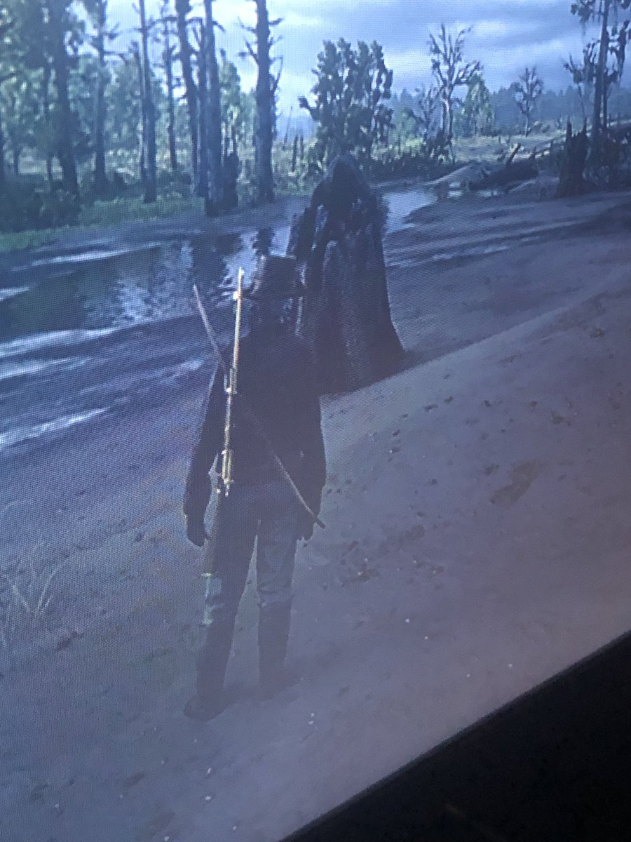 HiMonicaHi's tweet photo. @RockstarGames I got scared when I thought I spawned near the grim reaper but it was really just a tree trunk 🤣 #RedDeadRedemption2 #Rockstar #RDR2 #RDR2Online #RDROnline #rockstargames https://t.co/Gb8F7yHJo4