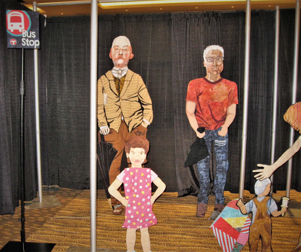MetroTransitMN's tweet image. As the #MetroDLine enters the engineering phase, local artist Carol Hancuh has quilted people who are depicted as waiting for the upcoming Bus Rapid Transit line. The quilts are shaped like free-standing people. Read more about the artwork on the blog:
 ow.ly/nnJE50v84RM