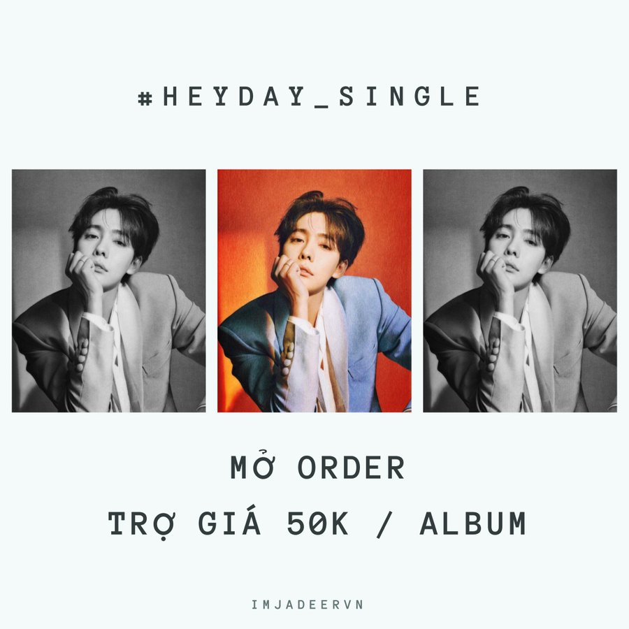 Imjadeervn's tweet photo. [MỞ ORDER #JINU'sHEYDAY + TRỢ GIÁ ALBUM)

- Giá: 430k/ver, 850k/2 ver. (Giá cho 100 album đầu tiên)
- Hết 100 album, giá: 480k/ver.
- Hạn order: 12/08/2019
- Album được order từ: Ktown
 
=> More info: https://t.co/nnjrGjkVKm https://t.co/SxkBJUcNsm
