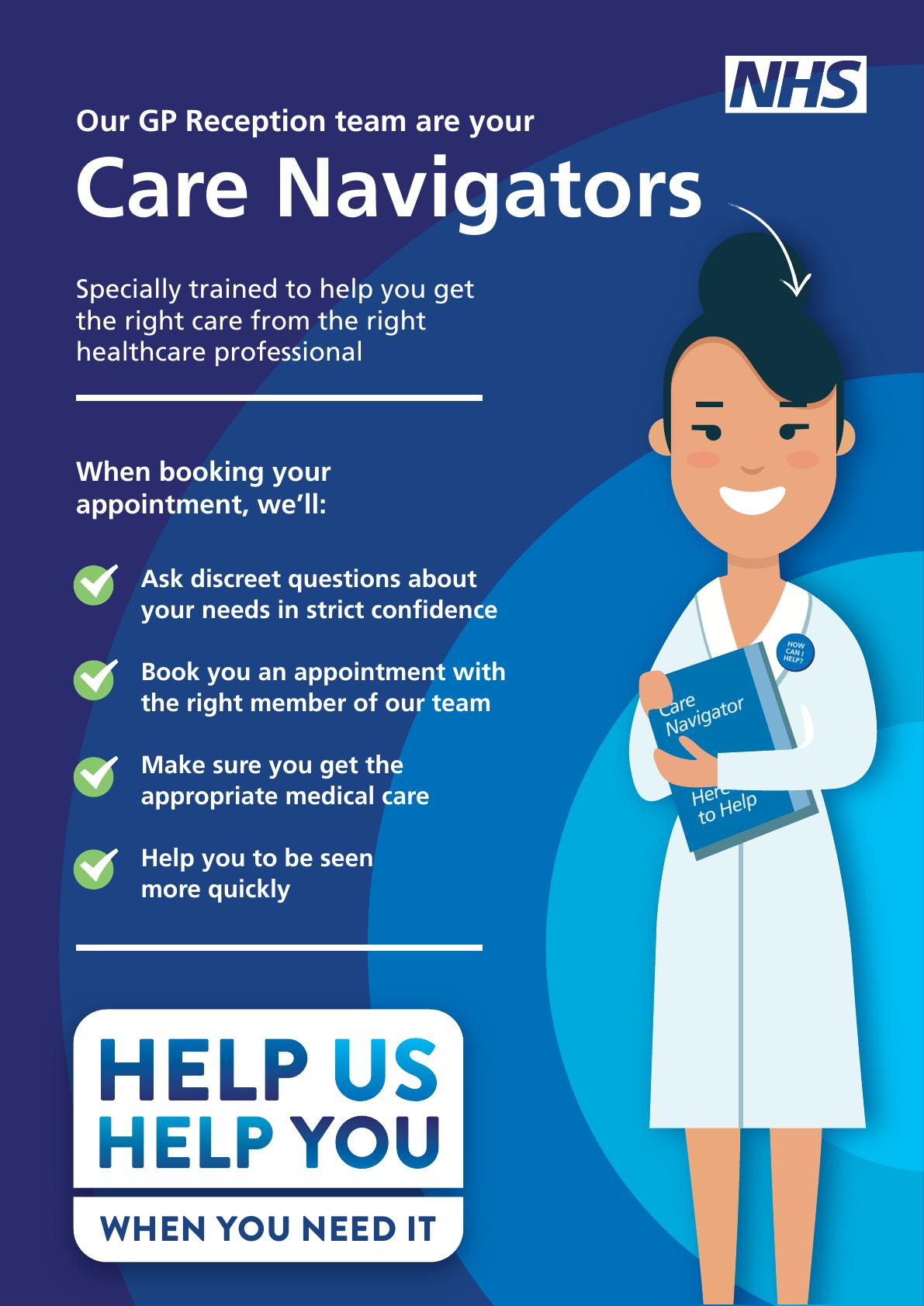 Ccg Ar Twitter Gp Receptionists Are Trained Care Navigators Which Means They Are Trained To Make Sure You Get The Appropriate Medical Care Gettherightcare Carenavigators T Co Mx10s6osyf Twitter