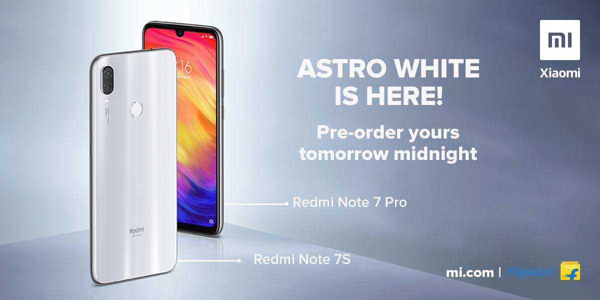 techsatire's tweet image. Puthu Astro White Colour - #RedmiNote7Pro &amp;amp; #RedmiNote7S ku introduce panirukanga. Nalaiku Midnight la irunthu Pre Booking ku kedaikum.