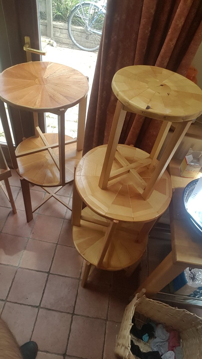 My dad has alzheimers, but can still do carpentry, which keeps him happy. If anyone might like a little table, we'd love to sell them - please share if you can, and let me know! Thanks so much.