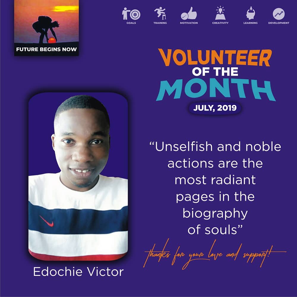 Celebrating Victor Edochie. Thank you!

#volunteer #education #edutech #edtech #edu #teacher #sdg #sdg4 #purpose #africa #futurebeginsnow #fundmytuition #career #facilitator #ICT #socialworker  #trainer #leadership #Ibadan #Nigeria #Africa