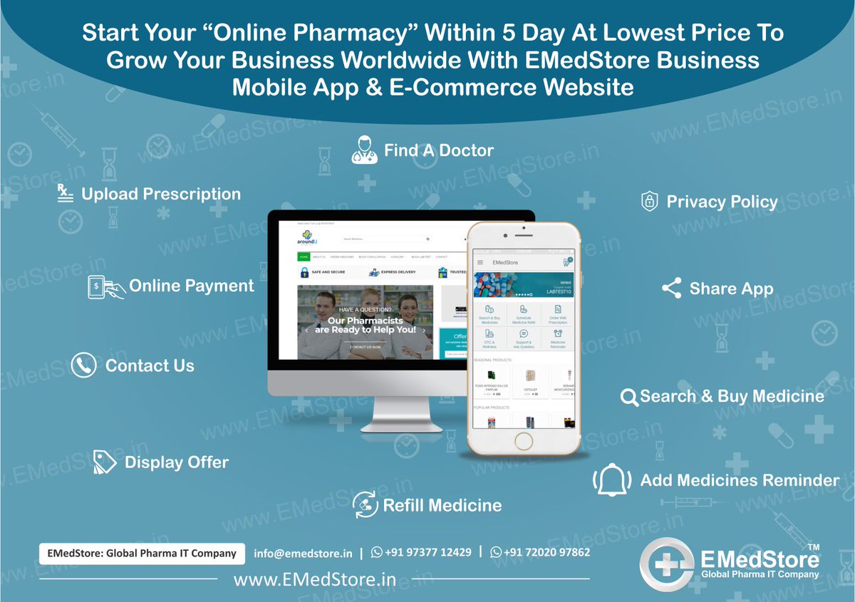 emed_pharmatech's tweet photo. Why EMedStore is a Best Medical store App and website development company in India?
Contact us on :- +91 9737712429 / +91 7202097862 or visit our website :- https://t.co/f7CkjCHAmk or schedule free demo with us
#EMedStore #Pharmacy #MedicalstoreApp #PharmaApp #HealthcareApp https://t.co/TFs3qI4AVa