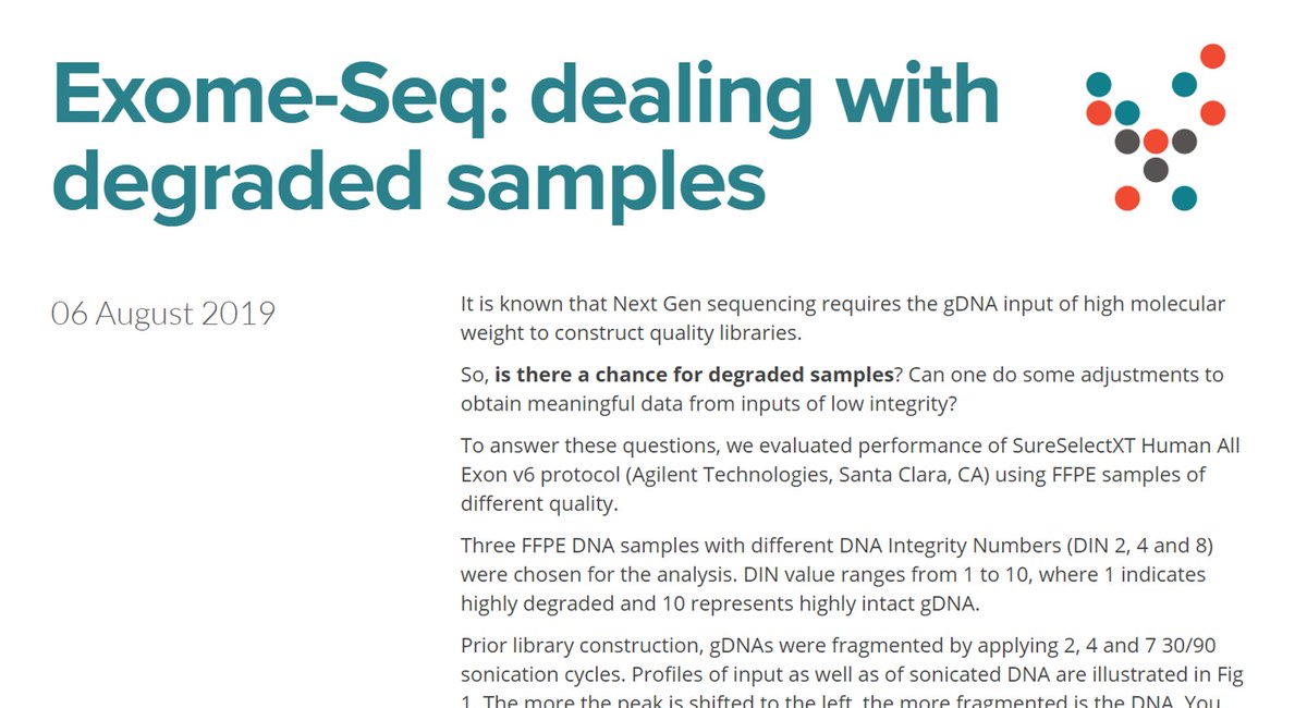 IGATechnology's tweet photo. #Exome #Sequencing #LabNotes: how to obtain meaningful data from low integrity gDNA inputs? Our experience at https://t.co/4Bof7h4M7r
#NGS #FFPE #ExomeSeq #DNAQuality #DNAintegrity #libraryprep https://t.co/dcUWMQggVj
