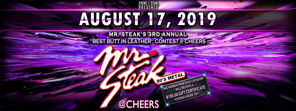 EventStarPro's tweet photo. Coming up after #Sturgis2019 #MrSteaks 3rd Annual Best #Butt in #Leather #Contest @AtCheers #SaturdayNight #August17 will #roc Click RSVP link https://t.co/tT292Fwp4y #Denver #Northglenn #FortCollins #Greeley #ColoradoEvents @datenightden @ultra5280 @do303official @EventsColorado https://t.co/eBdSRI1Q98
