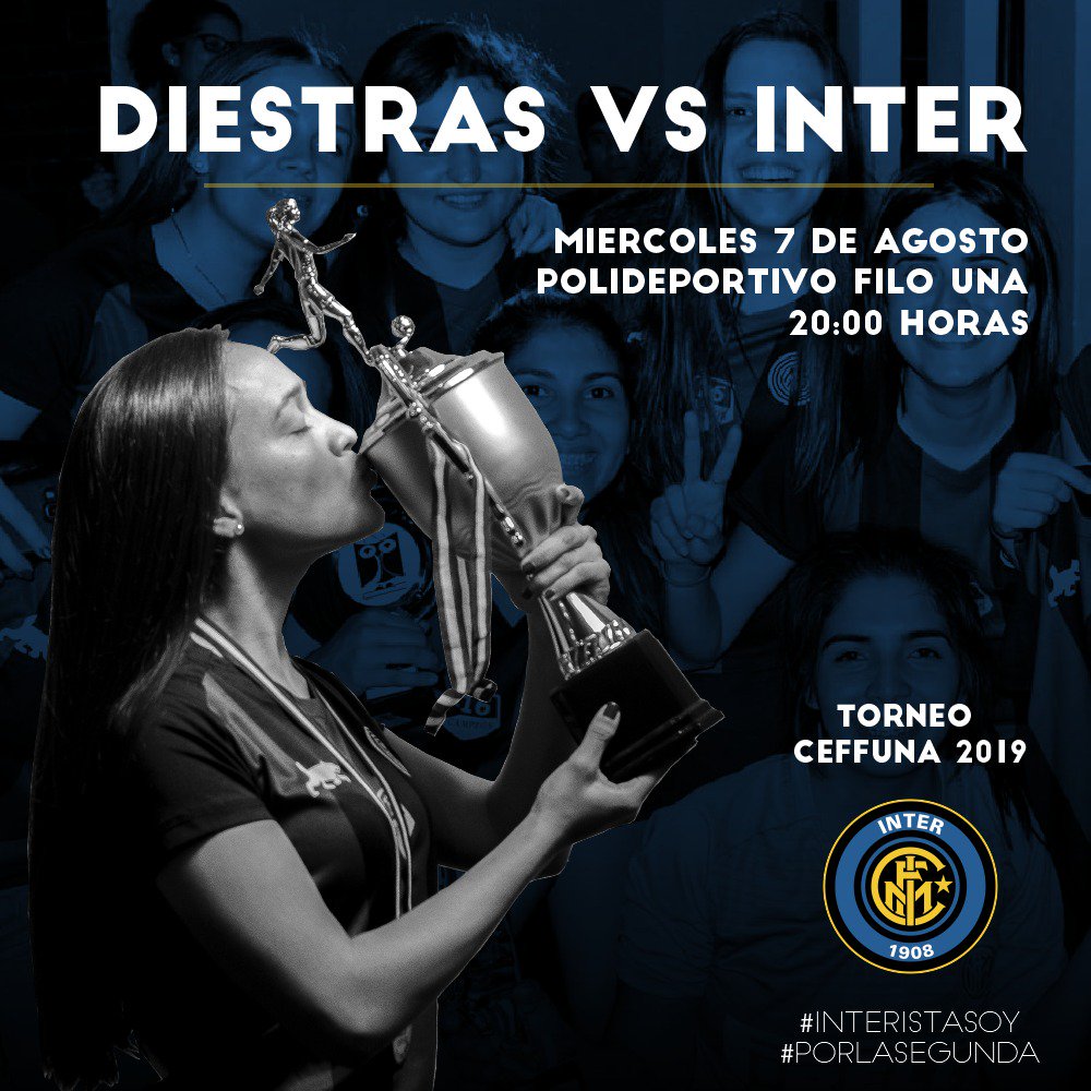 InterFemUNA's tweet photo. QUEREMOS EL BI 🏆🏆
#TorneoFFUNA
⚽ @InterFemUNA 🆚 Diestras
📆 Miércoles 07/08
🕖 20:00
📍 Poli Filo UNA
#InteristaSoy 🔵⚫ https://t.co/K6bExe1KHK