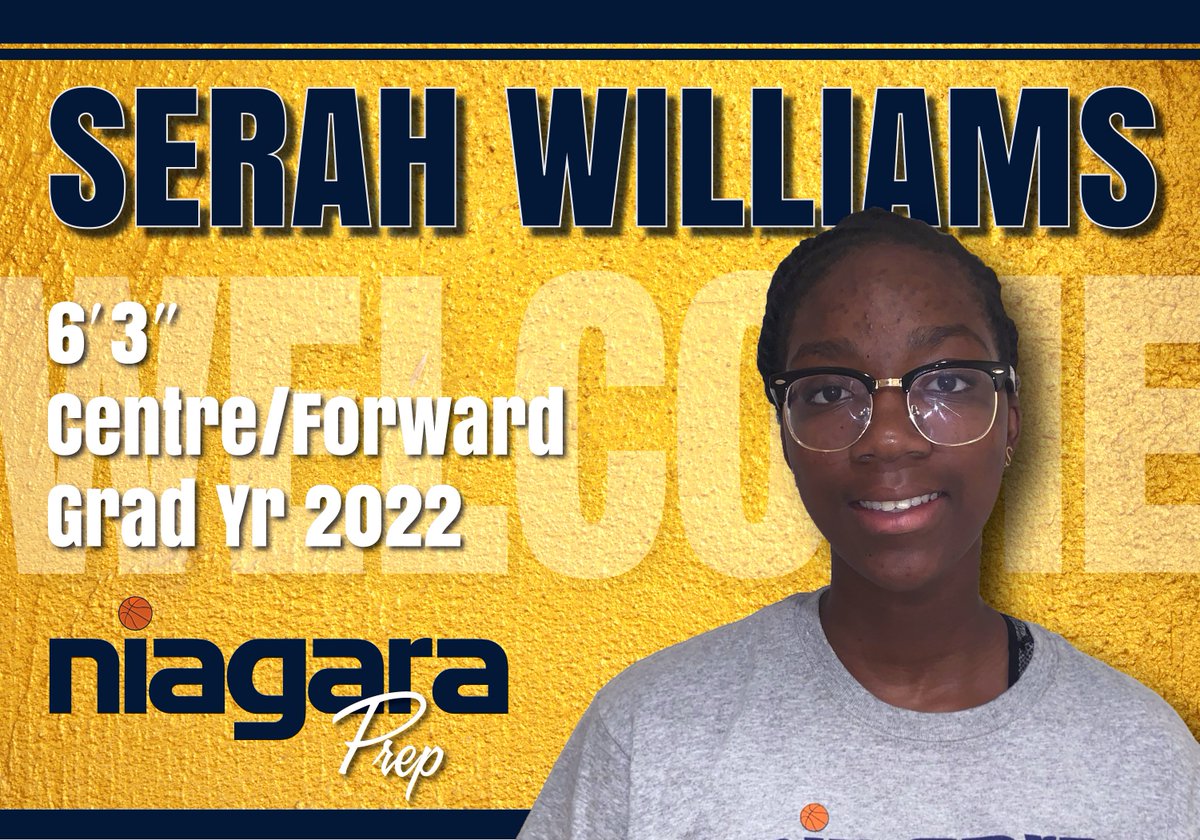 NiagaraPrepWBB's tweet photo. Niagara Prep would like to welcome Serah Williams to our family. Where Passion to Teach, Meets Passion to Play!
#NiagaraPrepBasketball #TeamCultureIsEverything #CanadaElite #OSBA #success https://t.co/wRdU4Kqo5K