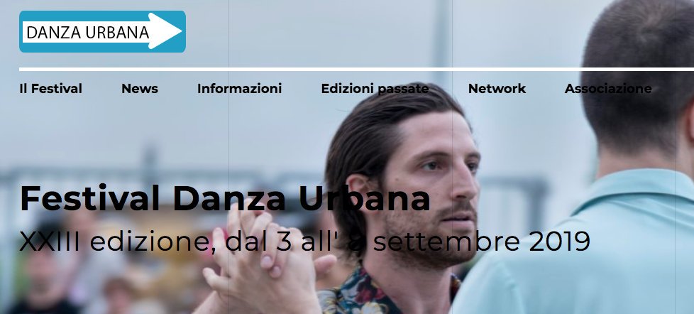 💥 #Novità2019 💥
NON CONFORME. Il tema di questa nuova edizione lascia emergere l'indole anticonformista, meticcia e vivace che caratterizza #DanzaUrbana.
Formati aperti e liberi tra danza, musica e linguaggi meticci.
danzaurbana.eu/festival