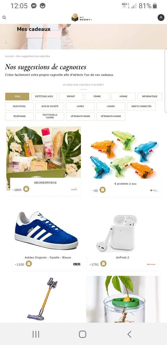 GoodBons's tweet image. 🌹Bonjour je vous présente Mymerrys. C'est du giftback. On achète en ligne dans différents domaines , puis en récupère des points fidélités. Et avec c'est points on choisit son cadeau dans la vitrine. En plus si on parraine, on a 20e de bonus si le filleul commande quelque chose.