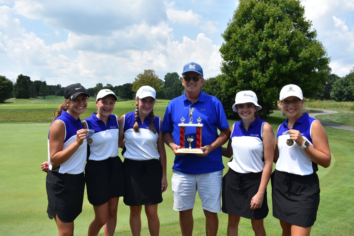 marianhssports's tweet photo. Congratulations to the Girls Golf team on a strong showing in yesterday's Goshen Invite!  2nd Place as a team and Rosa Trippel finished tied for Medalist!  Good Luck to the ladies today in the Penn Invite at Juday Creek! https://t.co/rFM584q5bU
