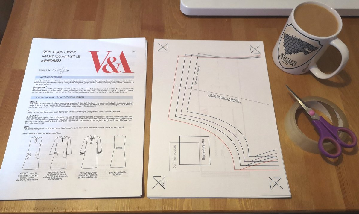 Today, I'm making a start on the; free to download, Mary Quant style mini dress from the <a href="/V_and_A/">V&A</a> website ❤️