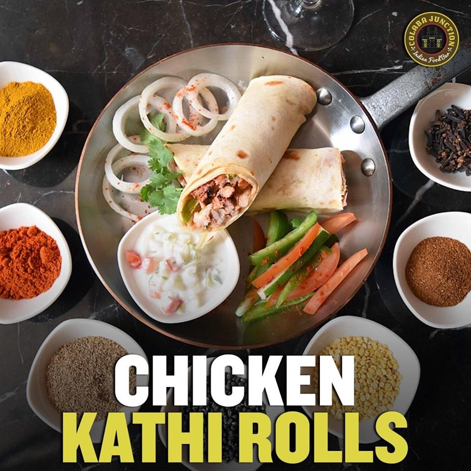 Tempting street snack loved by every Indian, Chicken Kathi Rolls is a delicious melange of chicken tikka and spices rolled together, served with chutney.

Get CKRed <a href="/colabajunction/">Colaba Junction</a>
#food #instafood  #yummy #delicious #foodstagram #Chicken #tikka #spices #chutney #colabajunction