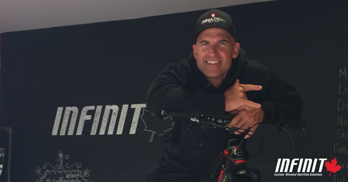 That day when Ed Veal from Real Deal Racing came by to visit. Who Uses Infinti Custom? Ed Veal from Real Deal Racing does. #infinitfuelsme #infinitcanada #fuellingyourpotential  #protein #athletes #ride #nutrition #customnutrition #customsolution #customsportsdrink #sportsdrink