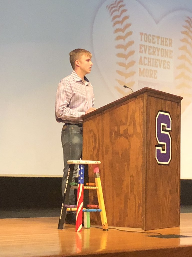 BrownElementar1's tweet photo. Current SHS Senior, Luke Turner, engages and inspires our SCSC staff to #soar2x while sharing his experience as a Senate Page! #Roaring2Excellence #Inspire https://t.co/O6CeRwfo4O