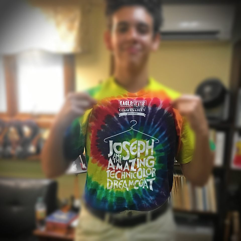 marthalavender's tweet photo. @marius100_ was wearing his #JosephAndTheAmazingTechnicolorDreamCoat shirt today because he and his cast mates @eagle_theatre_conservatory performed at the #Hammonton township #FringeArts festival. I super excited to see Marius in the title role next weekend The Eagle Theatre https://t.co/I1z4jzDF0c
