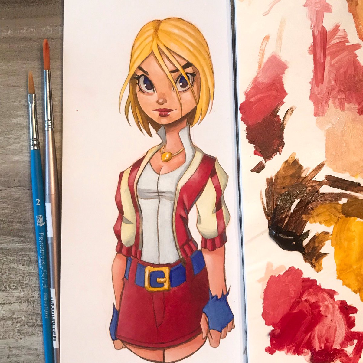 Experimenting with oil paint 🎨 for a commission of Power Girl “in Street clothes”. 🖌 
#powergirl #oilpaint #watersolubleoils #dccomics #sketch #doodle #art #painting #windsornewton #dc #traditionalart #disney #cartoon #anime #paint #artistsoninstagram