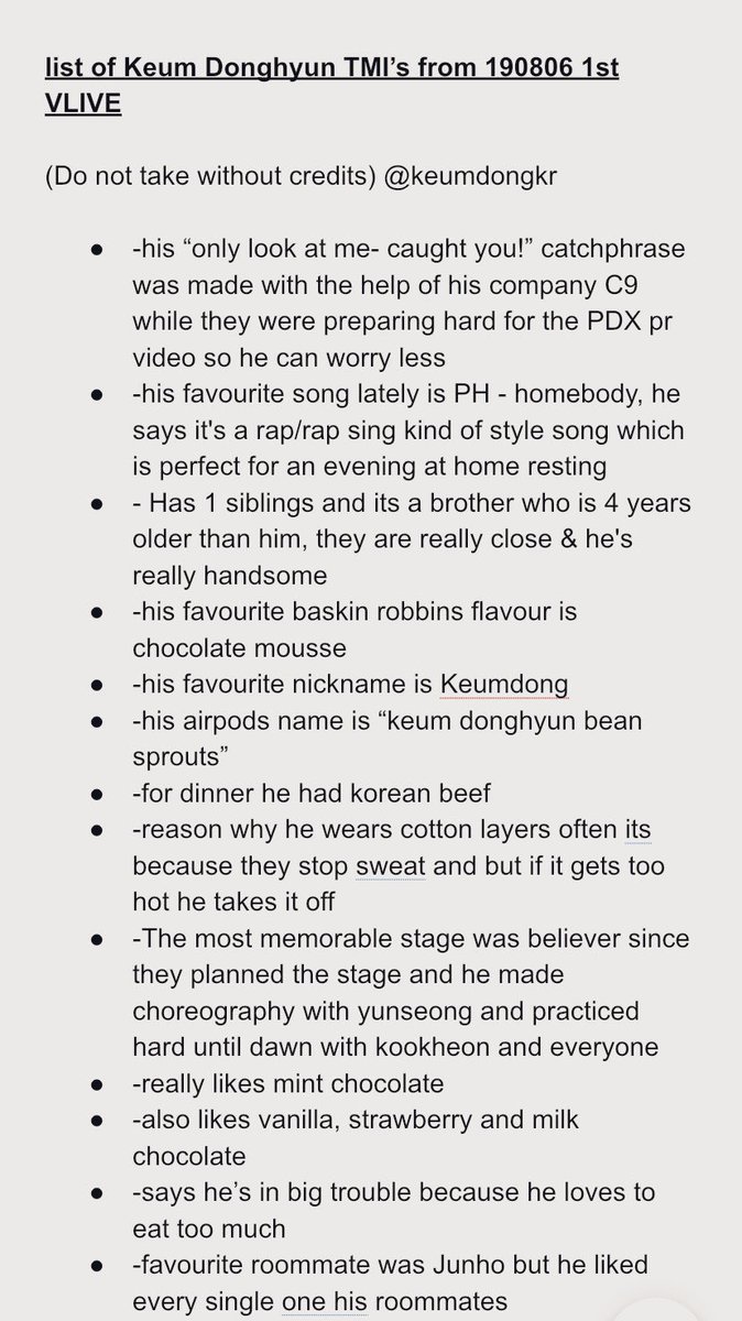 keumdongkr's tweet photo. list of TMI’s keumdong mentioned in his 190806 1st VLIVE  #금동현 https://t.co/WlRSN3hicB