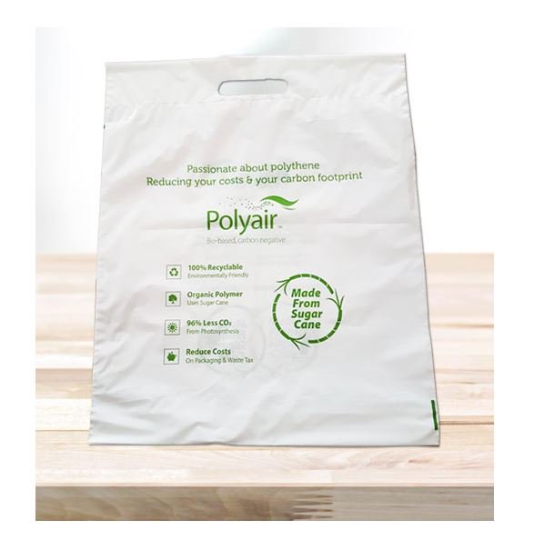 We can now offer branded eco-friendly carrier bags. This carrier bag is made from sugar cane and is 100% recyclable. Get in contact if you would like to see a sample. #ecofriendlybags #recyclable #brandedbag