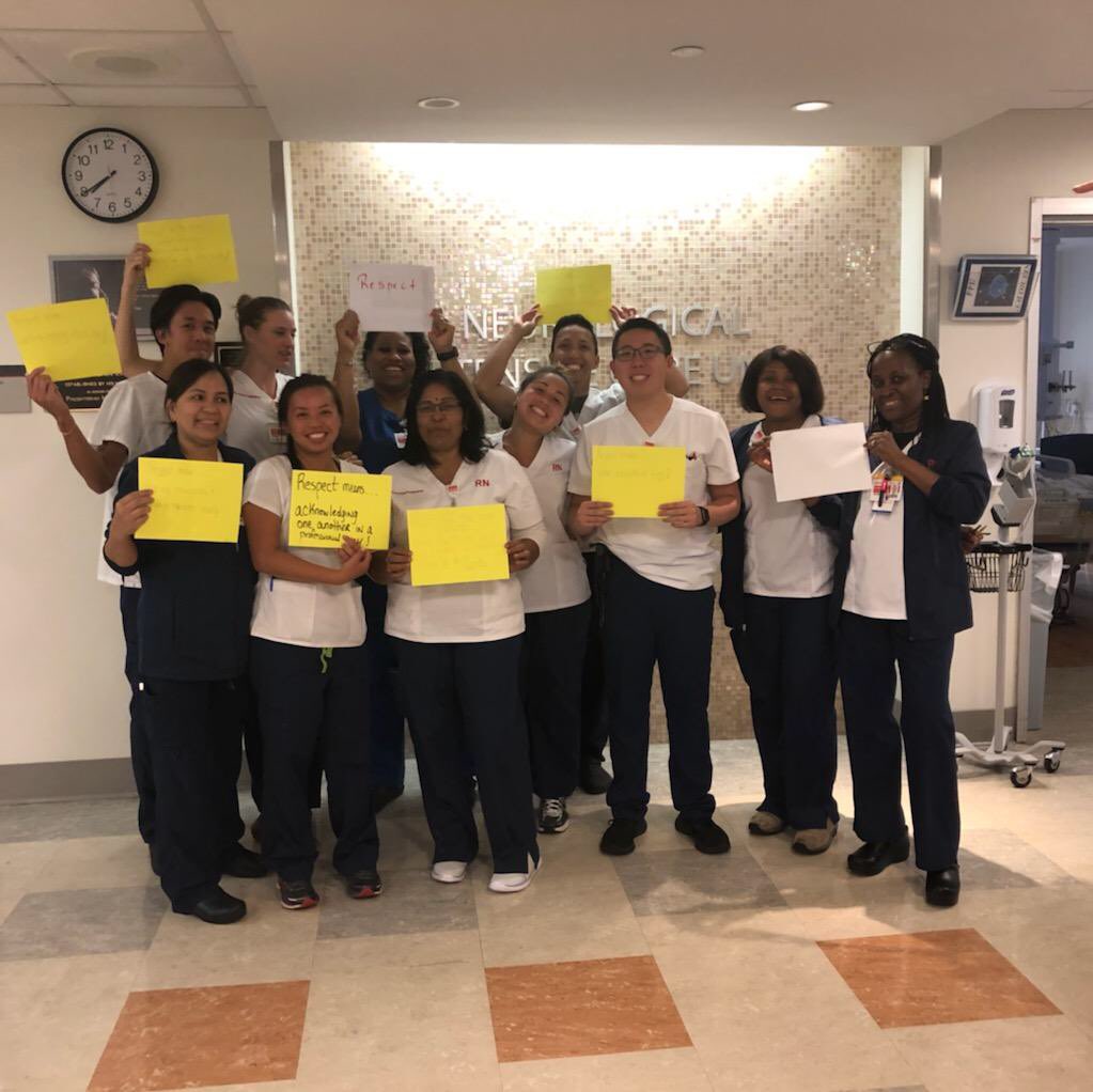 Neuro ICU kicking off respect week#whatdoesreapectmeantoyou #we’realldifferent #workingasafamily 
#reapectingeachothersopinions Happy Respect Week!!!