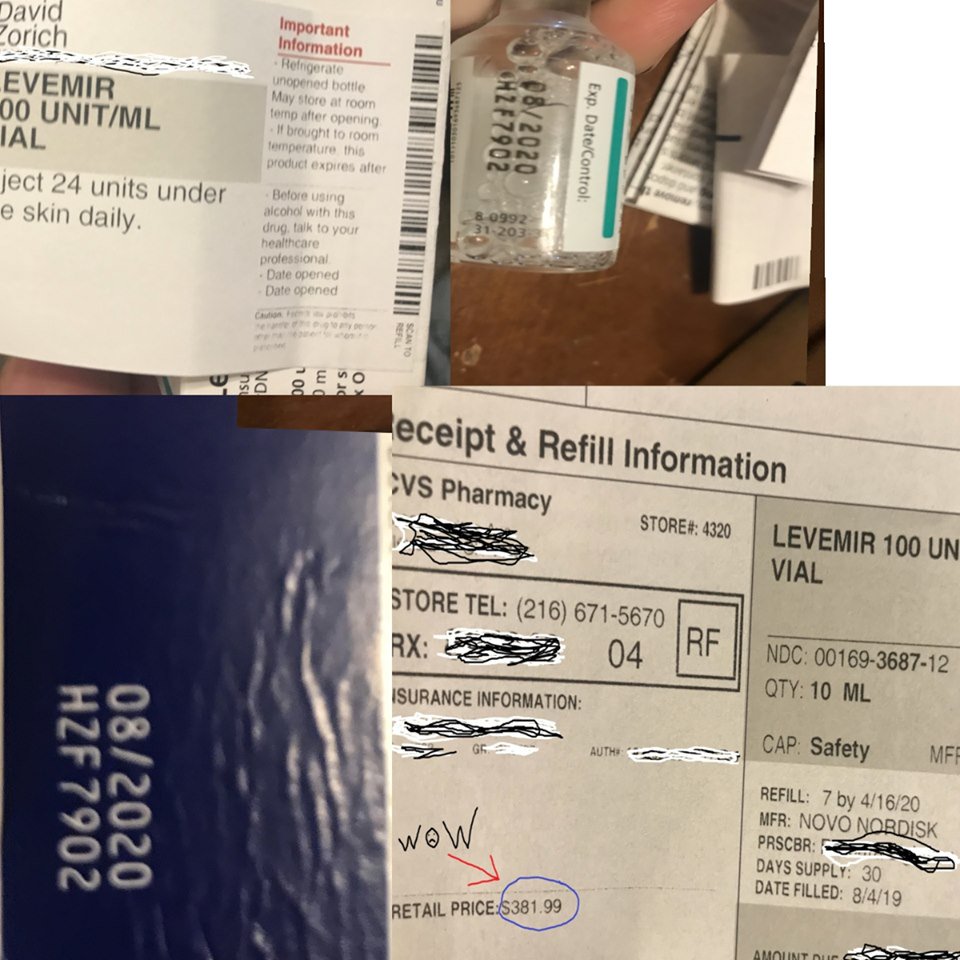 T1D_AWARENESS's tweet photo. Would you buy this thinking nothing is wrong?! At 381.99 for a vile of Levemir, they should have NEVER tried to PAWN this on someone when it comes to life  or death :'( Water log from pharmacy saying they got it that way from manufacturer and with 1 year expiry :'(  #Insulin4All https://t.co/Dr6gw0cEZm