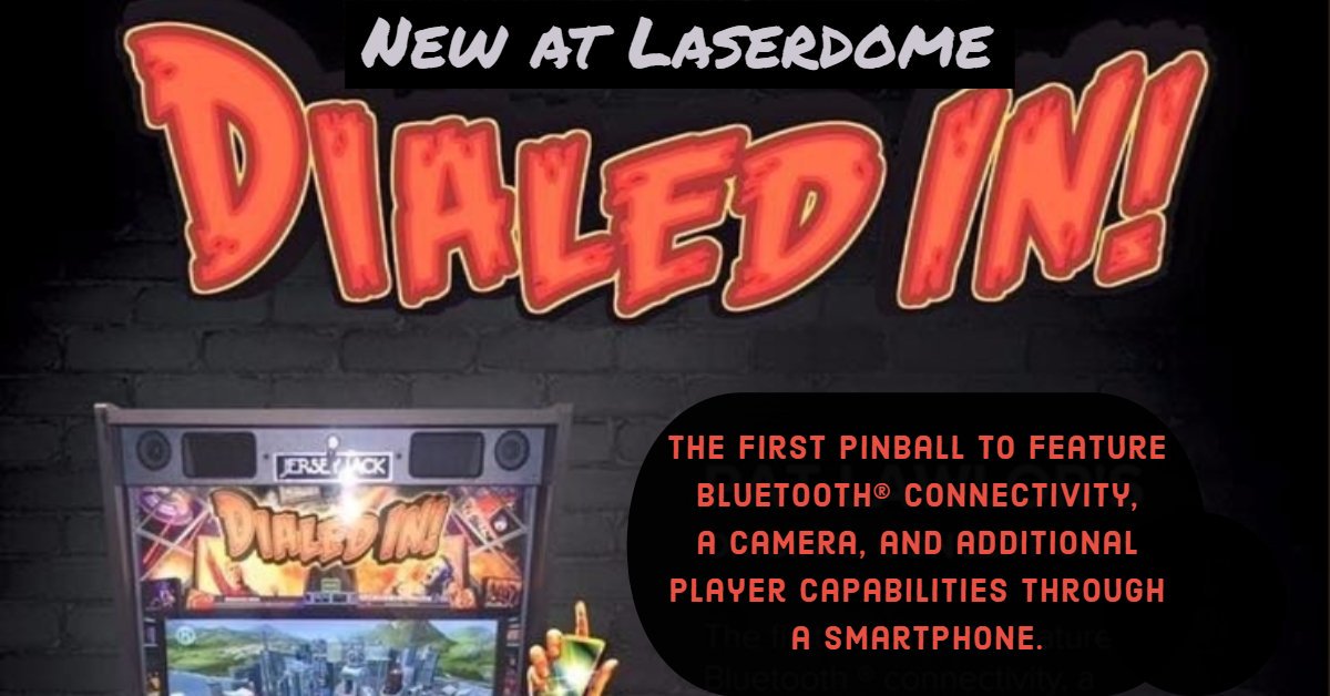 Laserdome's tweet image. Have you played Dialed in yet at Laserdome?!
There's a phone inside the pinball machine, how many selfies has it taken of you?
#newgame #pinball #extrafun #laserdome