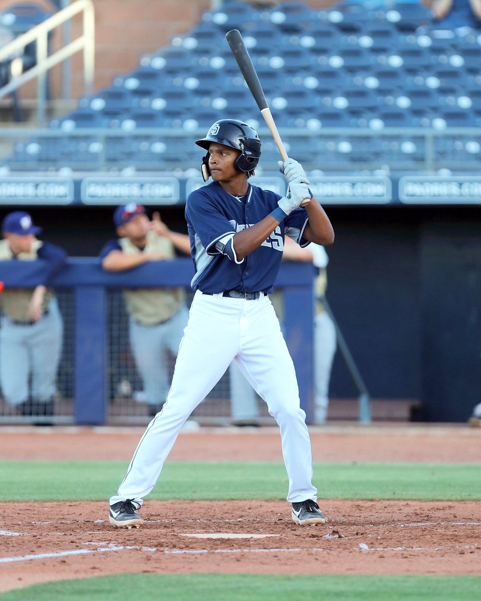 Hey, @CJAbrams01 👋✈️ The @Padres 2019 first round pick (6th overall) is in The Fort! 👀 At only 18 years old, Abrams slashed .401/.442/.662 with 12 doubles, 8 triples, 3 HR, 22 RBI, and 14 SB in 32 games in the AZL! 😳