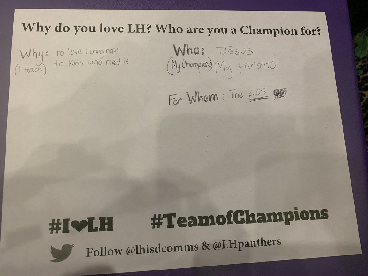 Building a culture of champions #TeamofChampions #I💜LH