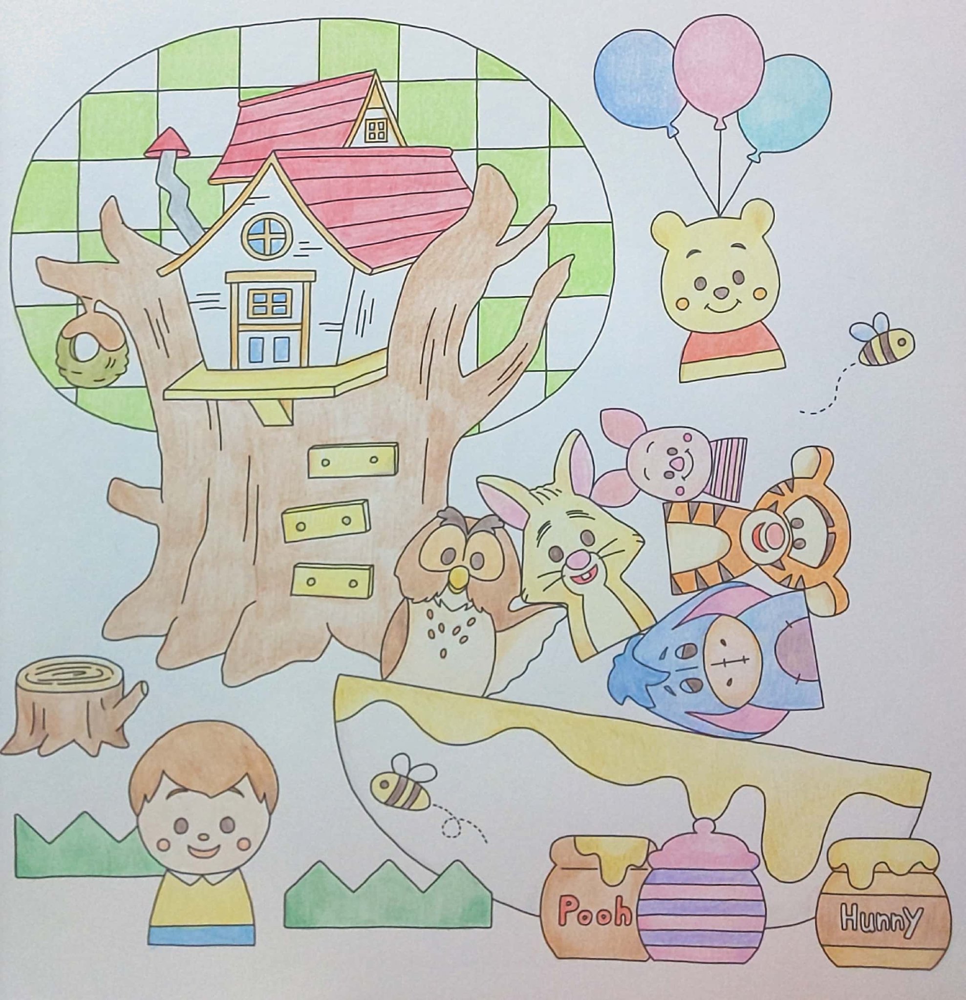 A No 535 ディズニーkideaぬり絵book よりプーさん完成 かわいい ノリスクラブ ユニカラーを主に使用 くまのプーさん ディズニーキディア 大人の塗り絵 Coloriage コロリアージュ T Co Wyjfpslidj Twitter