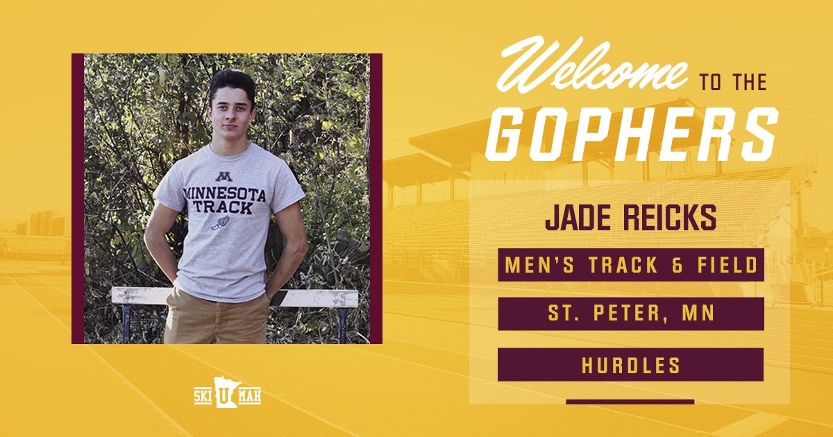 🚨New Gopher Alert🚨

Jade Reicks arrives on campus after winning the 2019 MSHSL Class A State Championship in the 300m hurdles and leading St. Peter to a top-5 team finish with 26 points. 

The #Gophers prospect has scored at the state meet in each of the last three years.