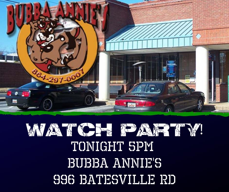 Last-minute watch party for the 12U Majors tonight at 5pm at Bubba Annie’s on Batesville Rd. Come watch and cheer our team on to victory.