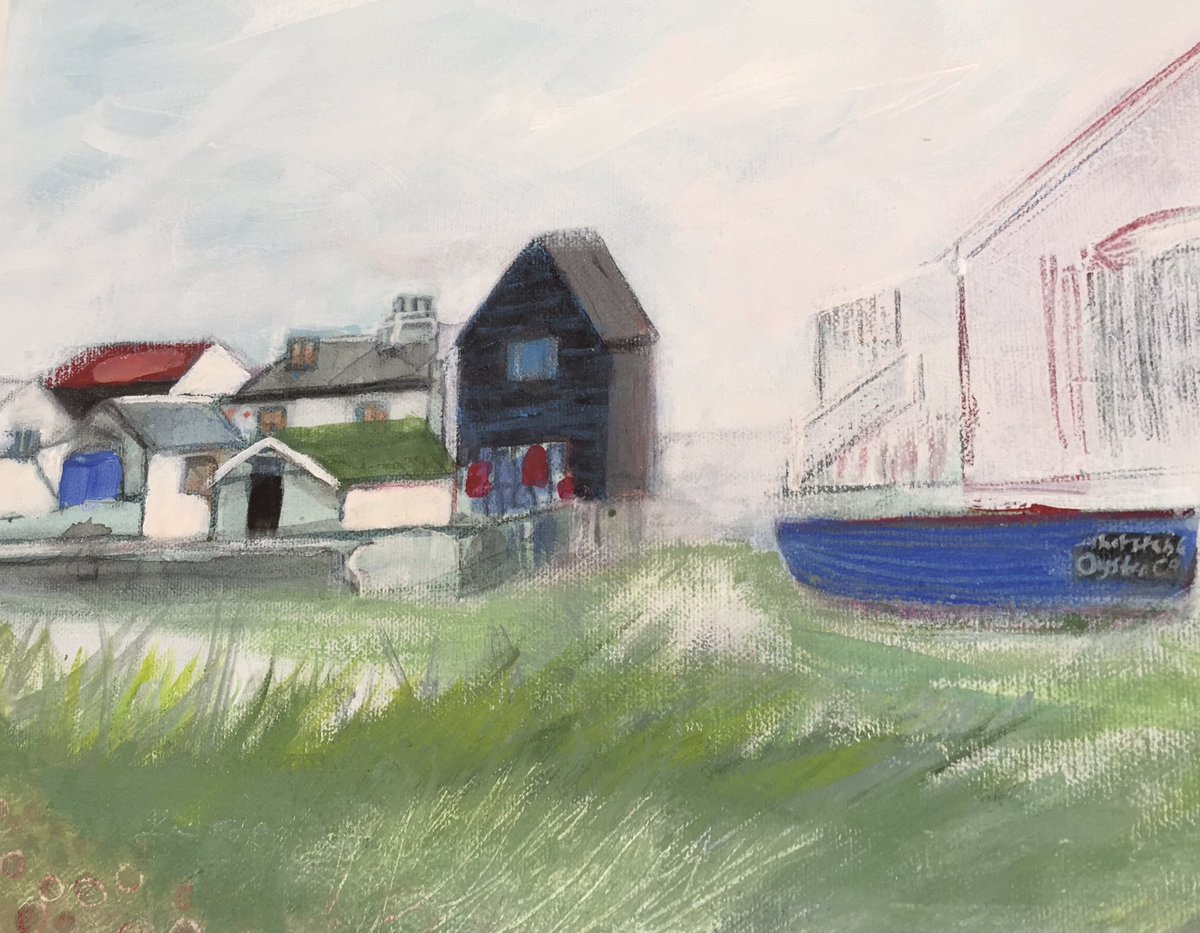 Two new paintings. One of #Whitstable harbour and the other of the beach area by the Oyster stores restaurant. #art #Beach #harbour #coastal #beautifulWhitstable