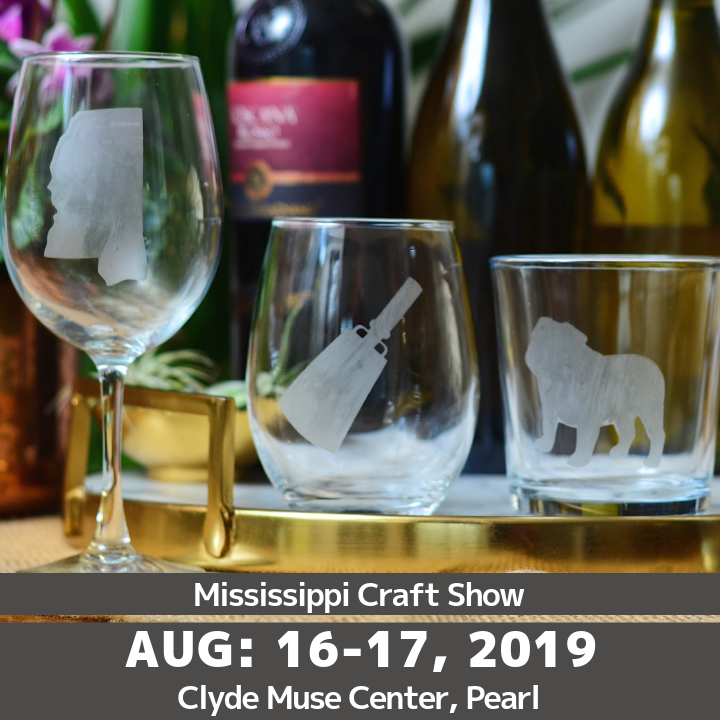 Hand etched glassware.
by Honeysuckle Home

#handmade 
#craftshow
#mscraftshow