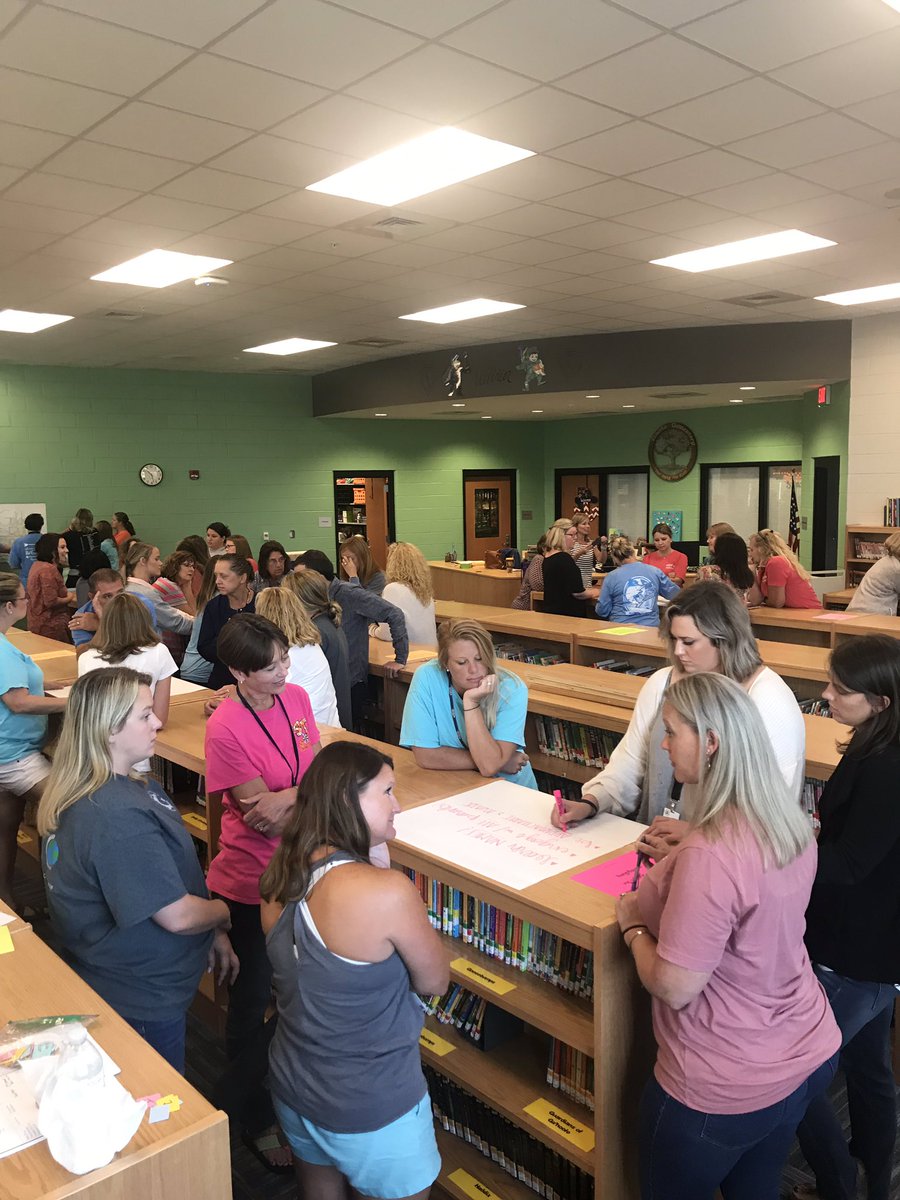 Rodgers1Wendy's tweet photo. EES staff brainstorming Family Engagement strategies - ❤️ our school! We will #EngageEncourageEmpower &amp; in ‘19-20 go #BeyondOurselves b/c we’re #BaldwinProud @BreazealeJenny @HopeZeanah @BCBESuper https://t.co/OU0cBOW5lm