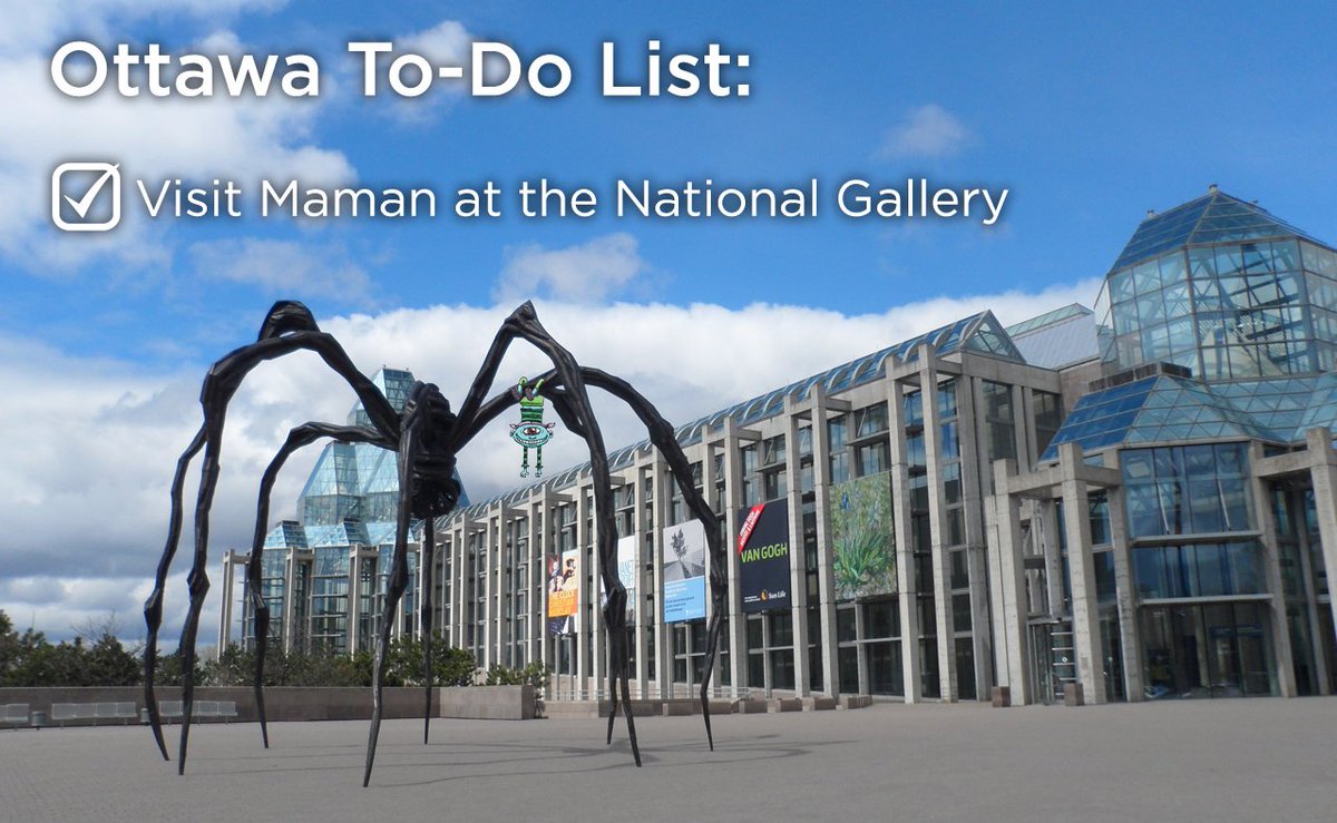 OIAF_Animation's tweet photo. While you're in Ottawa, don't miss a chance to visit Maman in front of the @NatGalleryCan (another fun OIAF venue). She's friendlier than she looks. #traveltuesday #oiaf19 #maman #natgallery #ottawatourism #filmfestival #animation https://t.co/tyDoSMt5WT