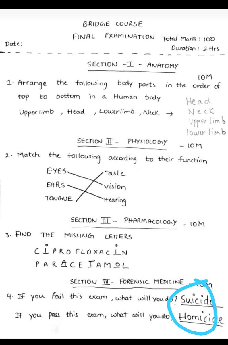 saichandhan's tweet photo. #SayNoToNmcBill 
Examination for bridge course qualification🥴 https://t.co/JNGo3kMoV7