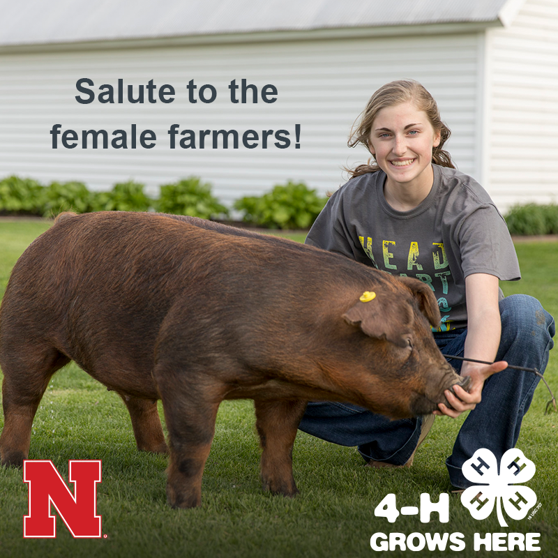 Nebraska4H's tweet photo. Fact: Women make up 30% of today’s farmers. Salute to all the female farmers out there! #Ag #WomenInAg #4HGrown #NE4H #4H #4hGrowsHere https://t.co/7StagWhTMD