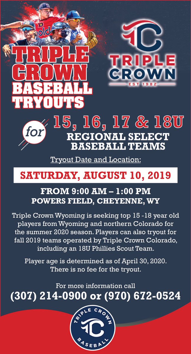TripleCrownWyo's tweet photo. Triple Crown Wyoming Tryouts are coming up this weekend! See flyer for more info! https://t.co/EGmRwWHuIi