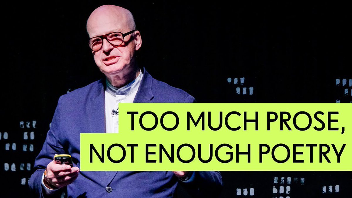 Too Much Prose, Not Enough Poetry. We live in a world where we are constantly seeking new creative ideas, but we don’t understand how to find them. Can we collectively expose the myths of creativity? Thank you <a href="/ThinkingDigital/">The Thinking Digital Conference</a> for having me: youtube.com/watch?v=79uQRk…