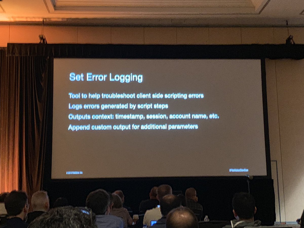 brynbehr's tweet image. Really helpful new script step for debugging on client machines or PSOS. 

Writes output to an external file. 
#FileMakerDevCon #FileMakerDevCon2019 #ClarisDevCon