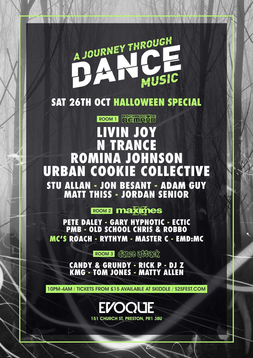 A JOURNEY THROUGH DANCE MUSIC
<a href="/S2SFEST/">S2S FEST</a> 
Saturday 26th October!
Tickets available now 
skiddle.com/whats-on/Prest…