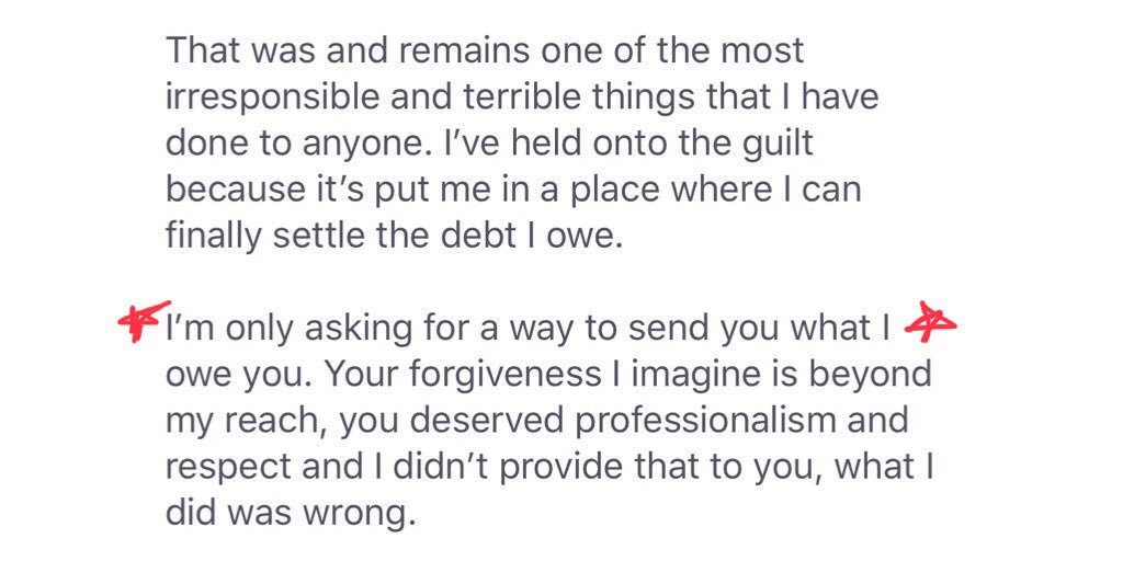 AriaSwitch's tweet photo. Two years ago, a 19-yr-old client stood me up, and I never heard from him again. Until today...

Gentlemen, take a lesson in integrity from this young man. It’s never too late to make amend$ with a provider you failed to treat like a queen. https://t.co/4mqkjgjGUK