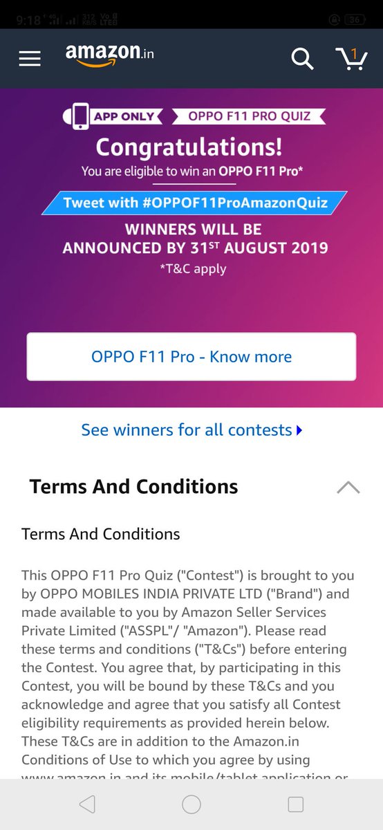 Praveen_0709's tweet photo. #OPPOF11ProAmazonQuiz https://t.co/lnSffn7ct2